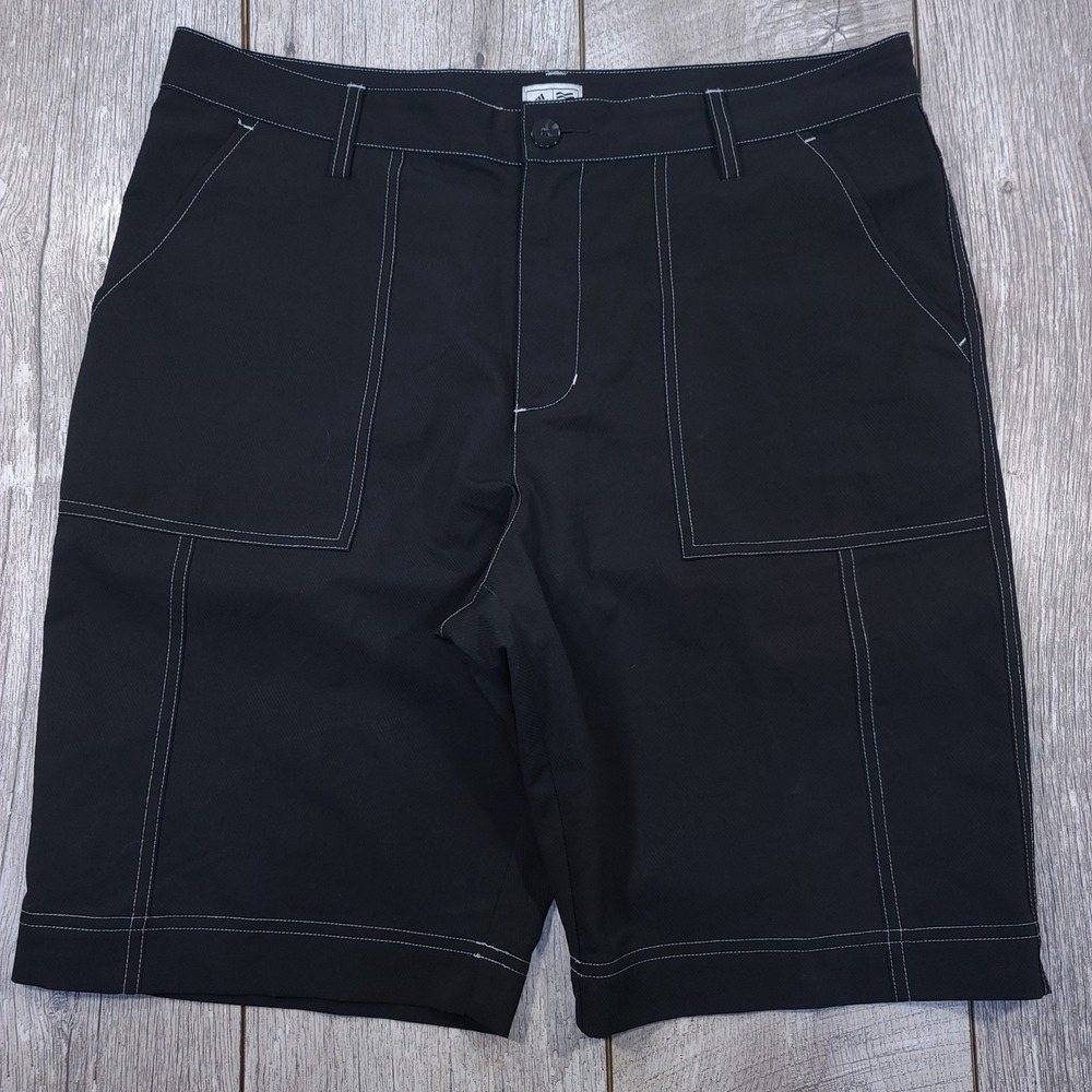 Adidas Cargo Shorts Mens Size 34 Black Contrast Stitch Utility Performance Golf
